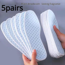 (white, 42(5 Pairs)) 5 Pairs Bamboo Charcoal Antibacterial Insoles for Shoes Plant Deodorant Running Sports Insole Feet Thickened Shock Absorbing Shoe Sole