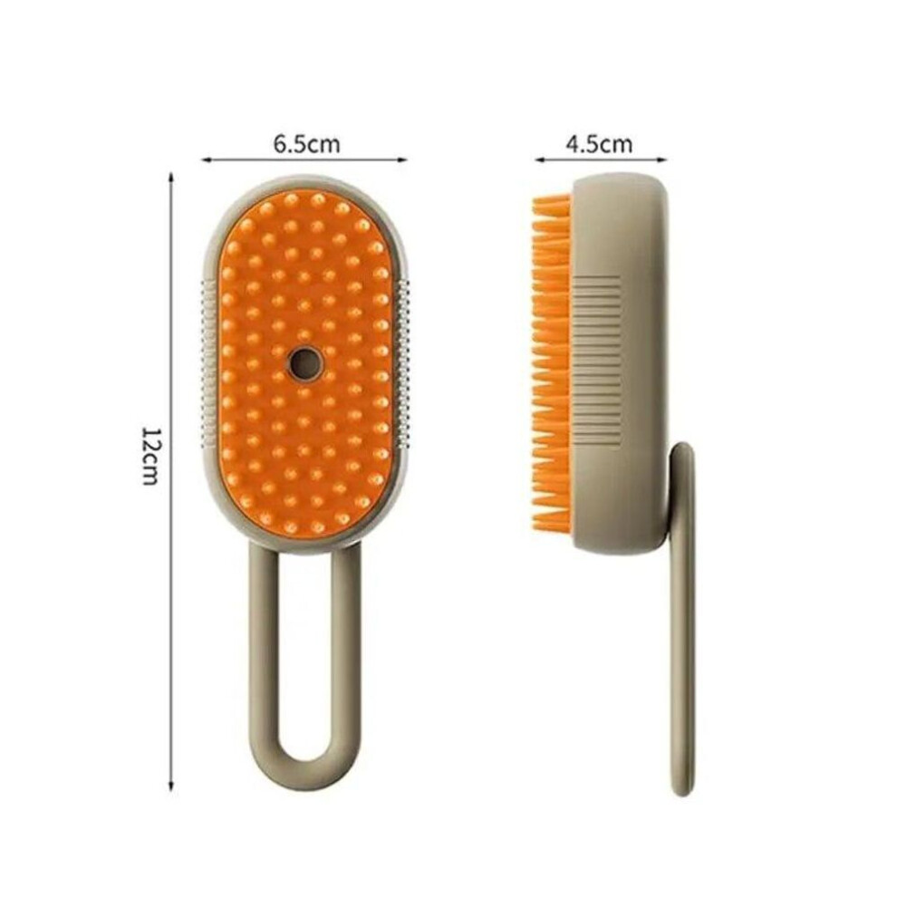 (khaki) Steamy Dog Brush Electric Spray Cat Hair Brush 3 In1 Dog Steamer Brush For Massage Pet Grooming Removing Tangled And Loose Hair