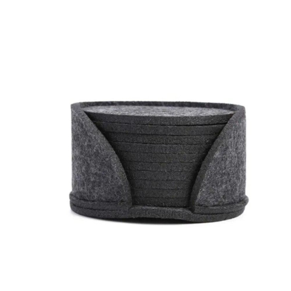(dark gray, 10cmx10cmx0.3cm) 10pcs Round Felt Coaster Dining Table Protector Pad Heat Resistant Cup Mat Coffee Tea Hot Drink Mug Placemat Kitchen Accessories
