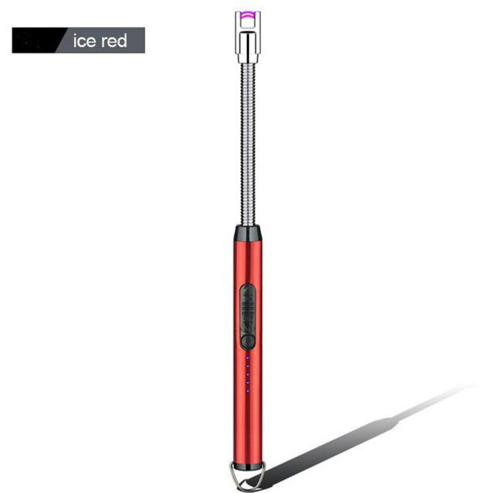 (red) Pulse Igniter Home Use Kitchen Candle Gas Stove Outdoor Metal Windproof Power Display Hook Long Handle Ignition Gun