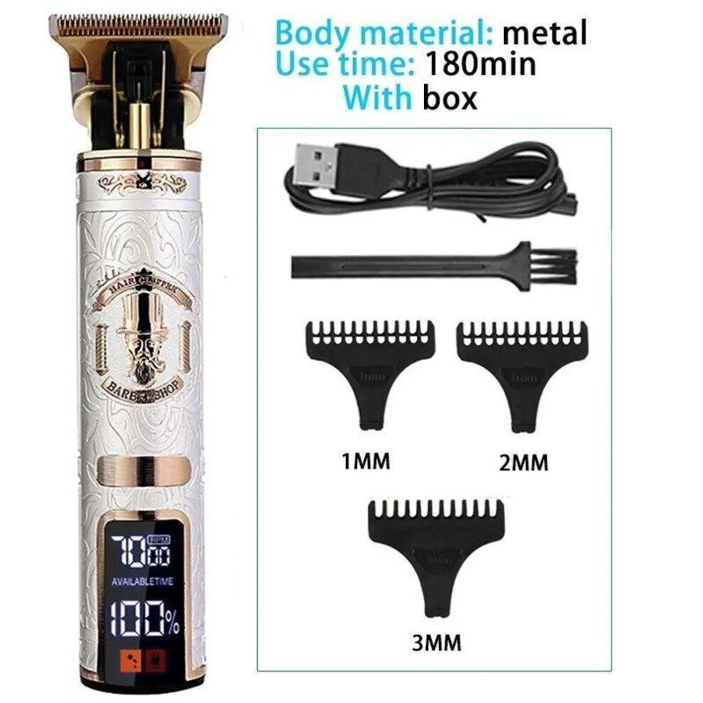 (9) Electric Hair Clipper Professional Usb Cordless Clipper Professional Beard Trimmer Haircut Grooming Kit Hair Cutting Machine