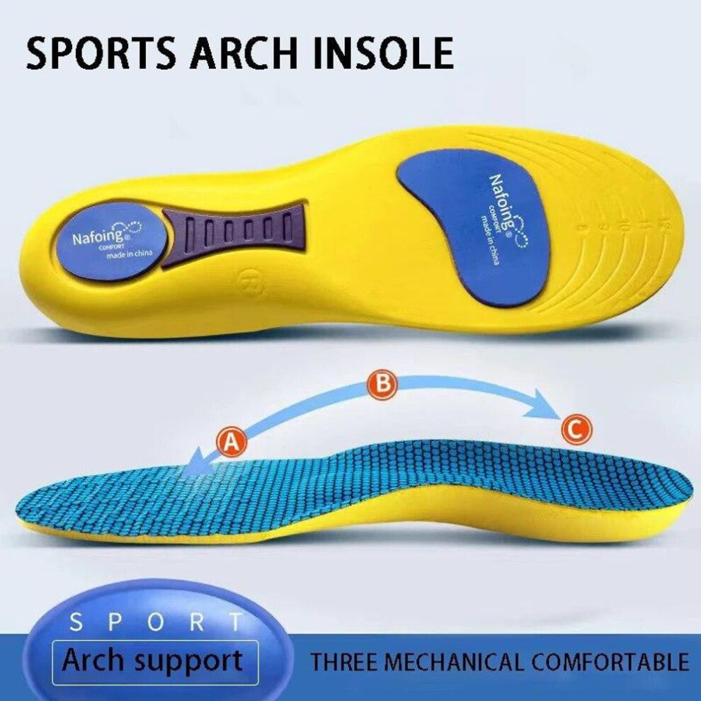 (yellow, EU39-40(250mm)) Sport Insoles for Shoes Sole Shock Absorption Deodorant Breathable Cushion Running Insoles for Feet Man Women Orthopedic Insoles