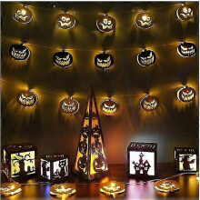 (D 2M 10 LED) 2m 10led String Lights Lamp Pumpkin Horror Halloween Decoration,halloween Garland Decorative Lights