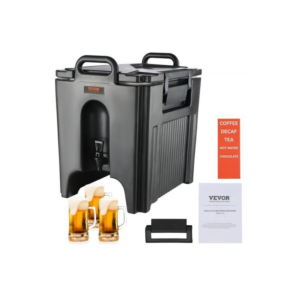 Vevor YLHLQQFX10JL0JHFAV0 10 gal Food-Grade Hot & Cold Insulated Beverage Dispenser Server Cooler with 1.18 in. PU Layer Two-Stage Faucet Handle
