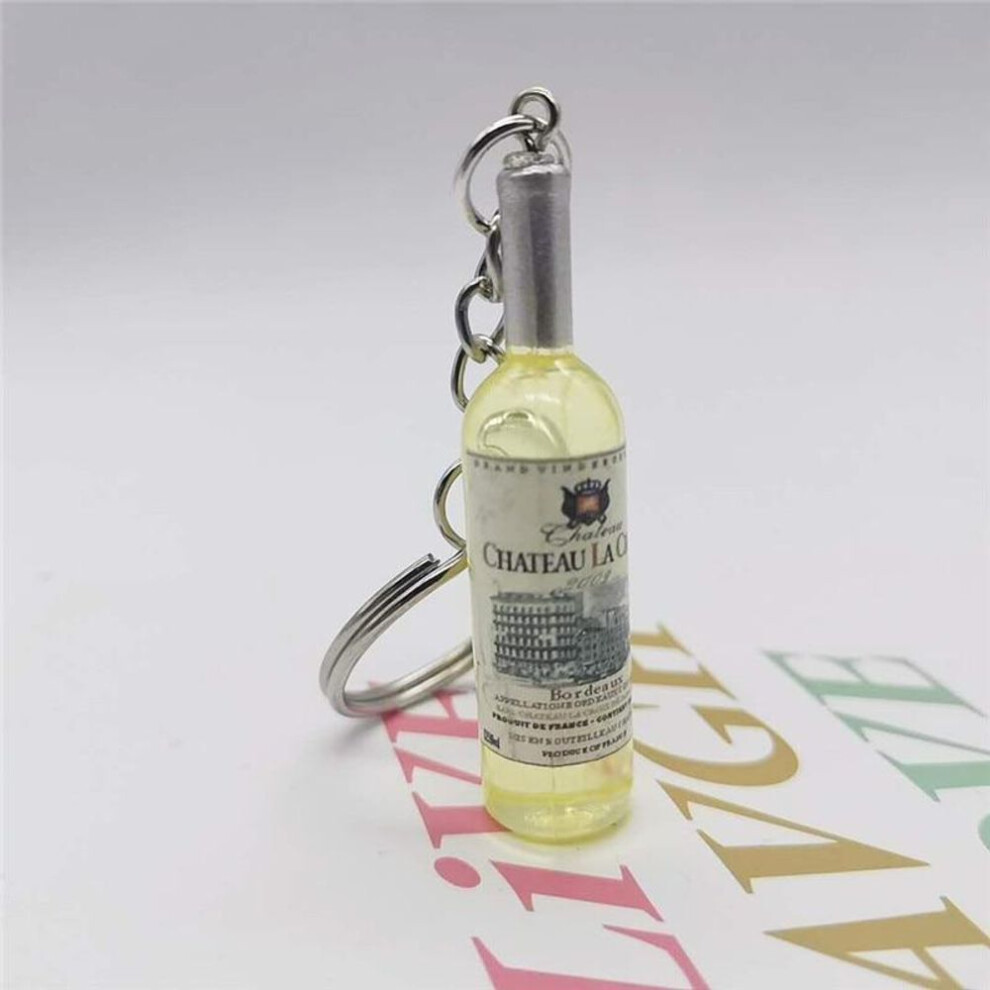 (Other) Cute Novelty Resin Beer Wine Bottle Keychain Assorted Color For Women Men Car Bag Keyring Pendant Accessions Wedding Party Gift