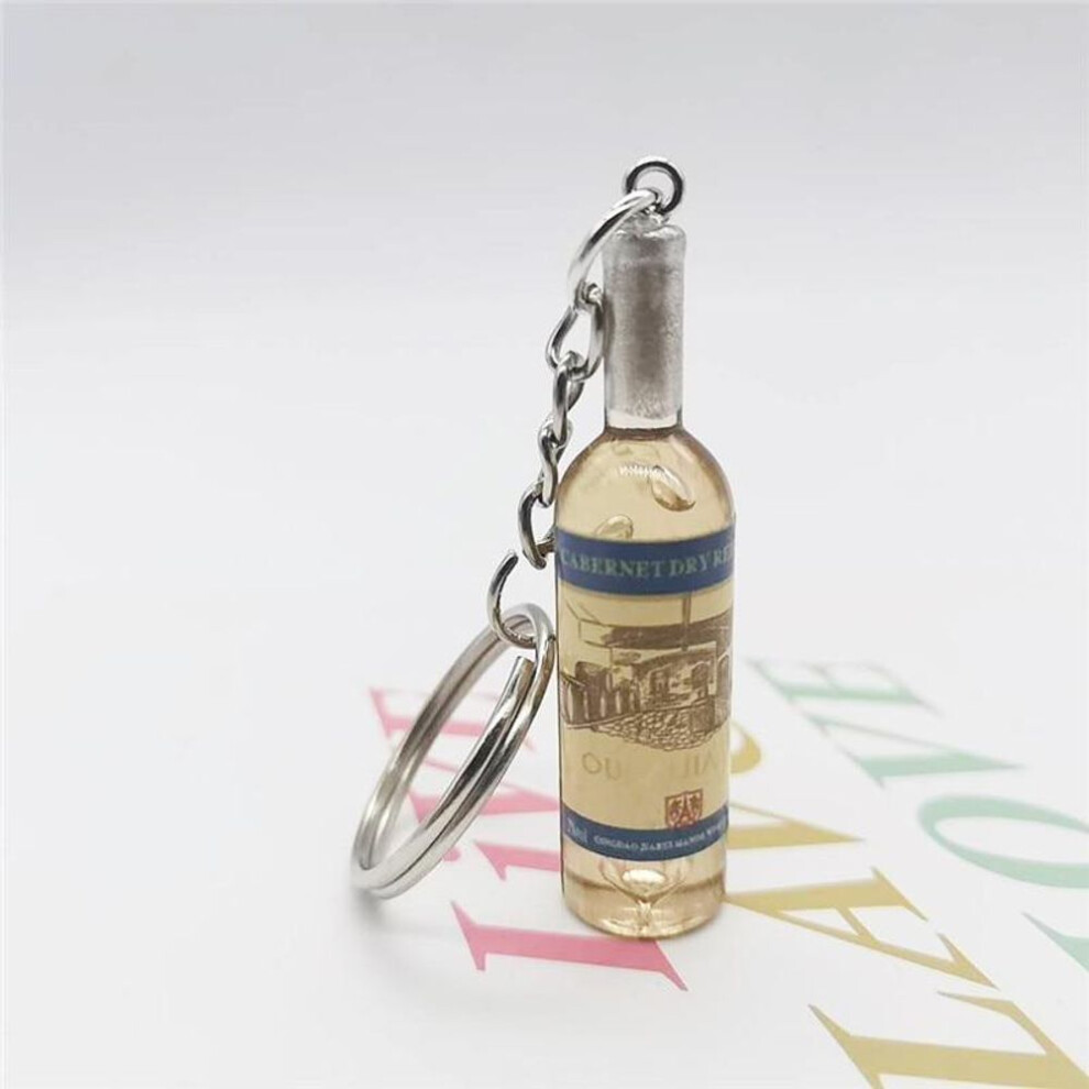 (Other) Cute Novelty Resin Beer Wine Bottle Keychain Assorted Color For Women Men Car Bag Keyring Pendant Accessions Wedding Party Gift