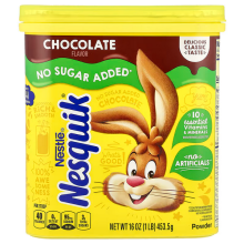 Polvere di Nesquik, Nestle, Cioccolato, Senza Zucchero Aggiunto, 16 oz (453.5 g)