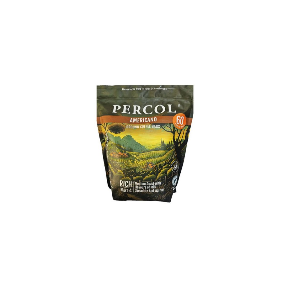 Percol Americano 100% Arabica Medium Roast Coffee Bags 60 X 8G