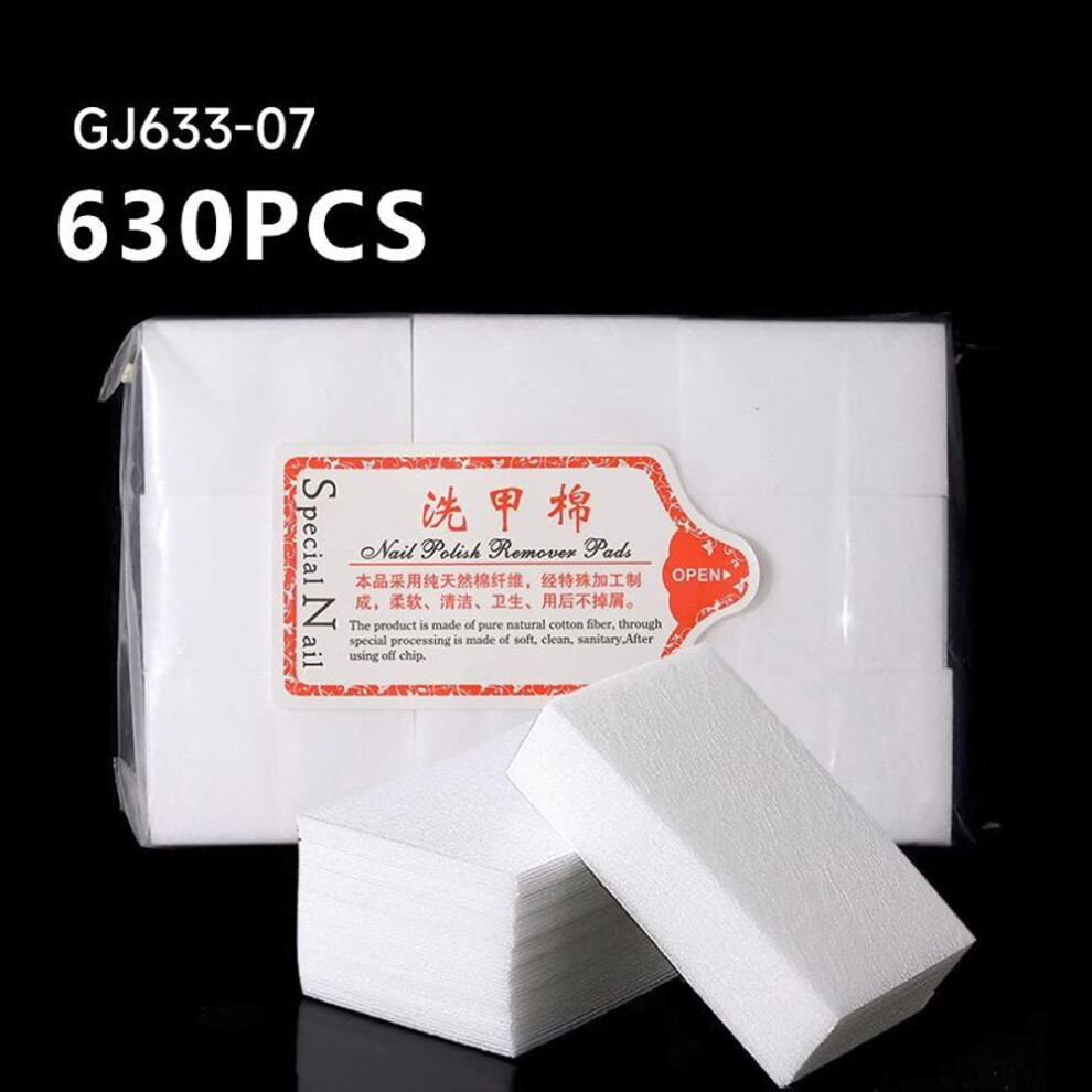 (White: 630 PCS) 400/550/630/1000pcs Nail Cotton Manicure Napkins Pedicure Lint-free Wipes Cleaner Paper Pads Tool Nail Polish Remover Cotton Nail Cleaning Tablet