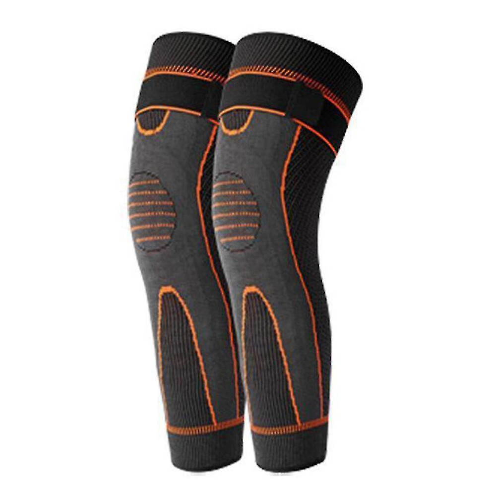 Orange (Xl, ) Selfheating Knee Compression Sleeves, Mugwort Acupressure Self-Heating Support Brace Sports Knee Pads For Men Women