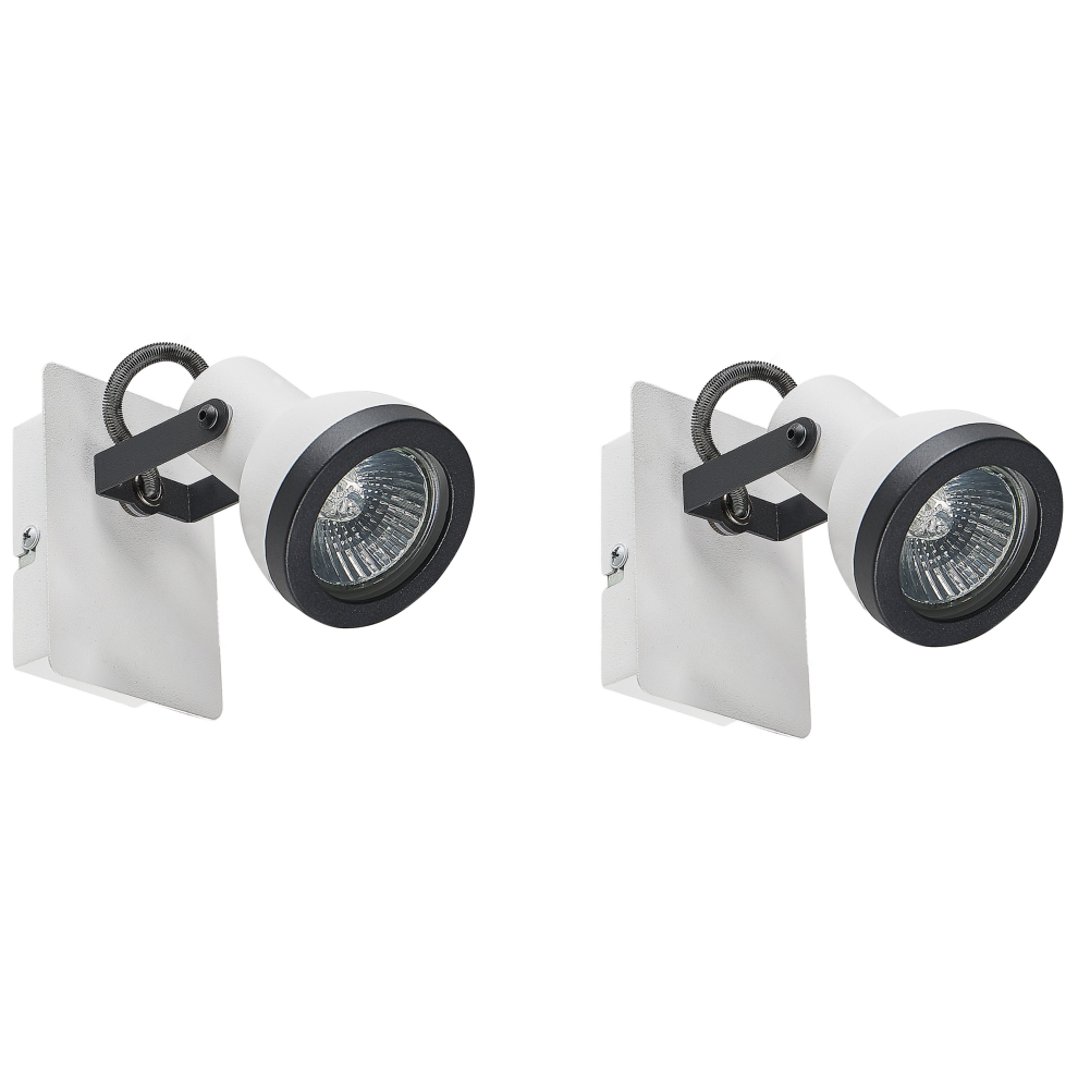 Set of 2 Spotlight Lamps BARO Adjustable Metal White