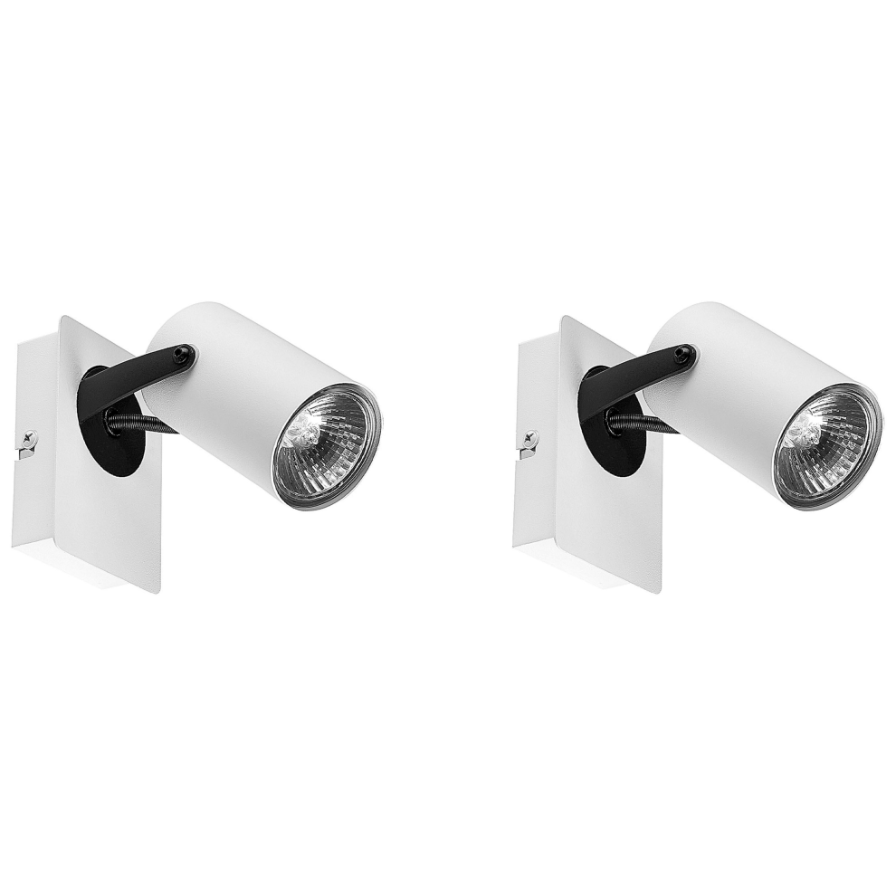 Set of 2 Spotlight Lamps KLIP Adjustable Metal White