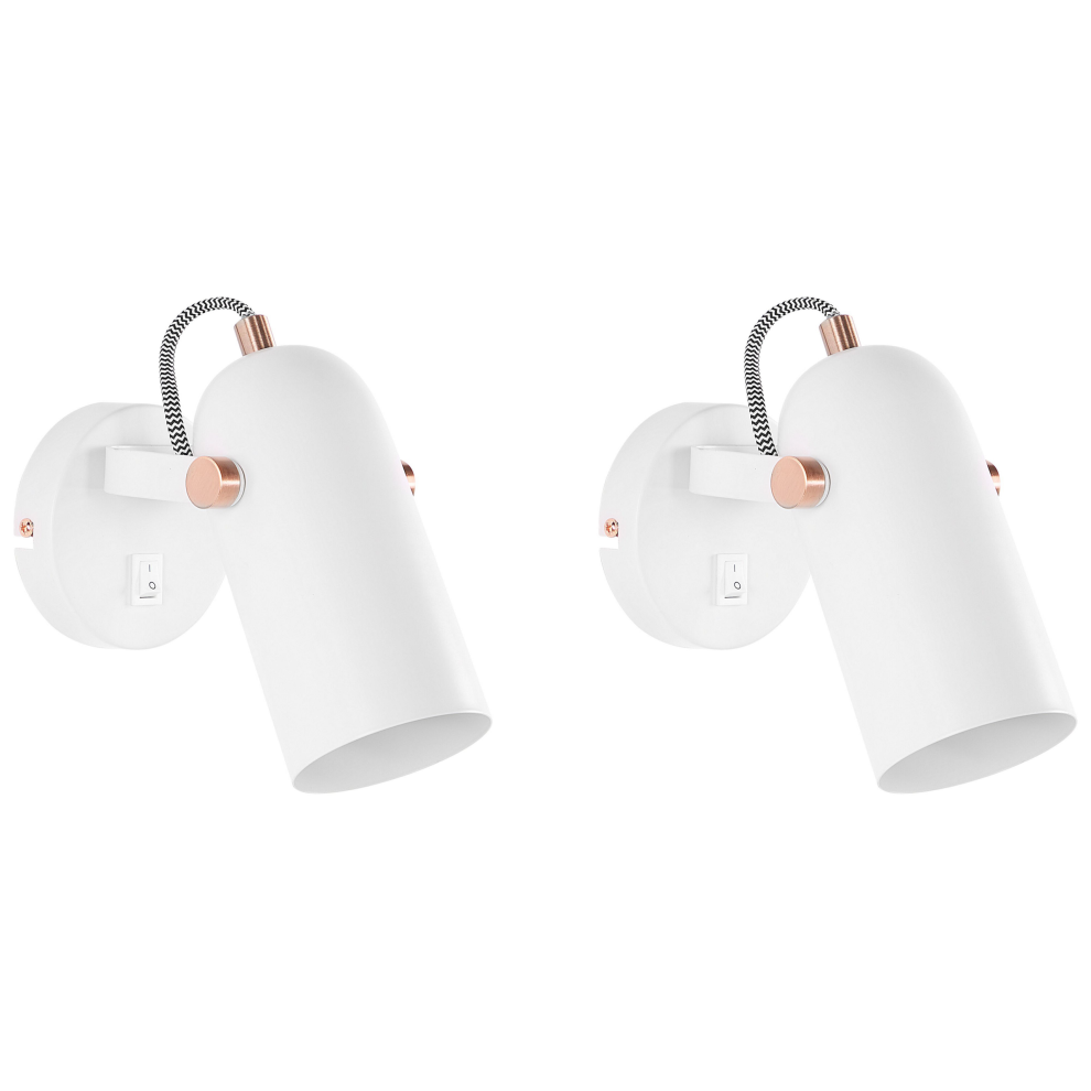 Set of 2 Spotlight Lamps TYRIA Adjustable Metal White