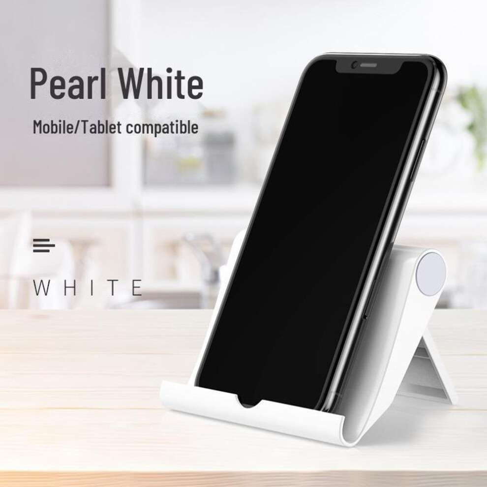 (white) Foldable Portable Lazy Stand for Mobile Phones and Tablets, Ideal for Watching TV and Live Broadcasts.