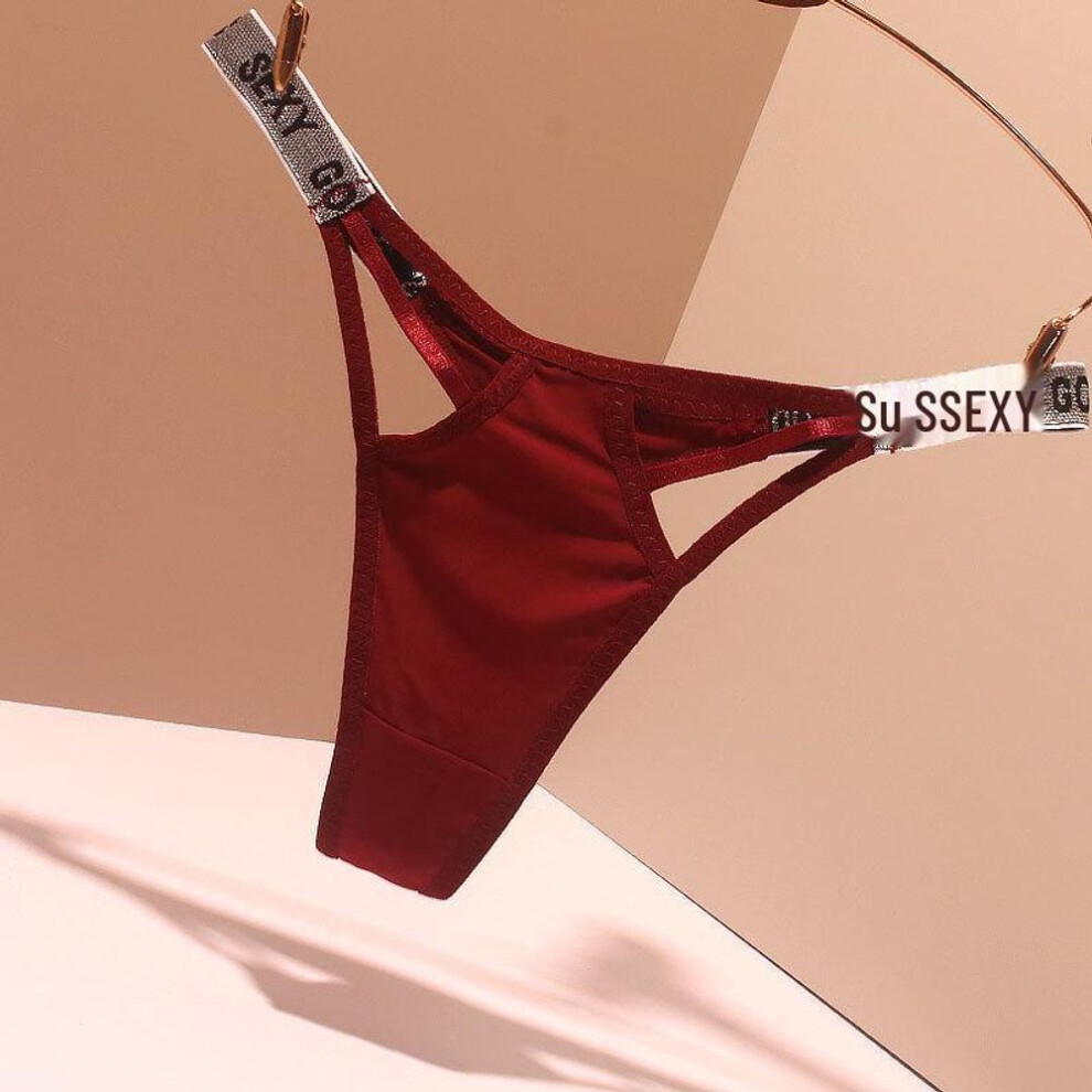 (claret, One Size) "2024 New Hot Ice Silk Thong Seamless Yoga Shorts, Sexy & Breathable, Pure Cotton Crotch, Summer Thin"