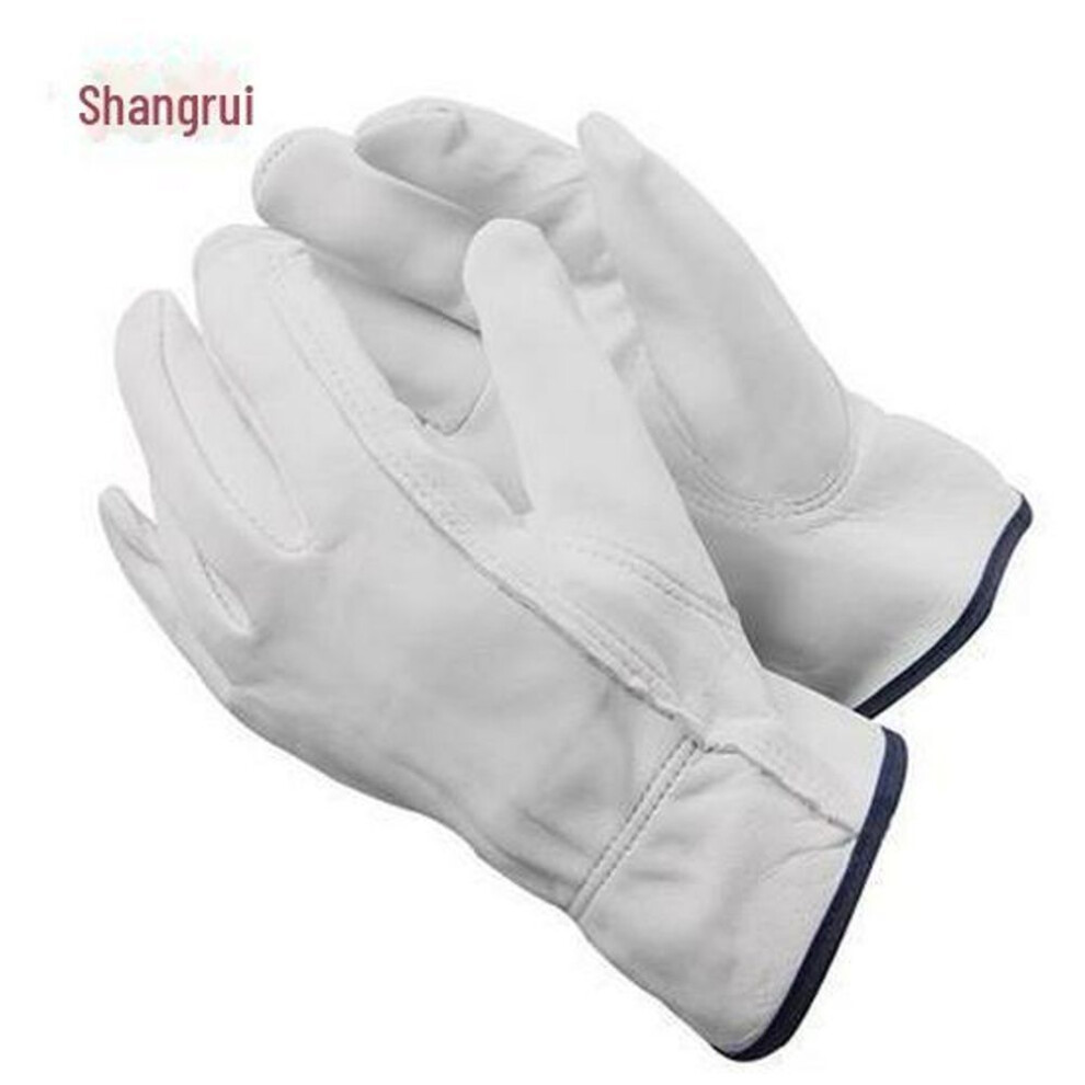 (white, driver&apos;s activity finger) Sheepskin Welder Work Gloves: Wear-Resistant, Breathable, Heat Insulated Labor Protection Gloves