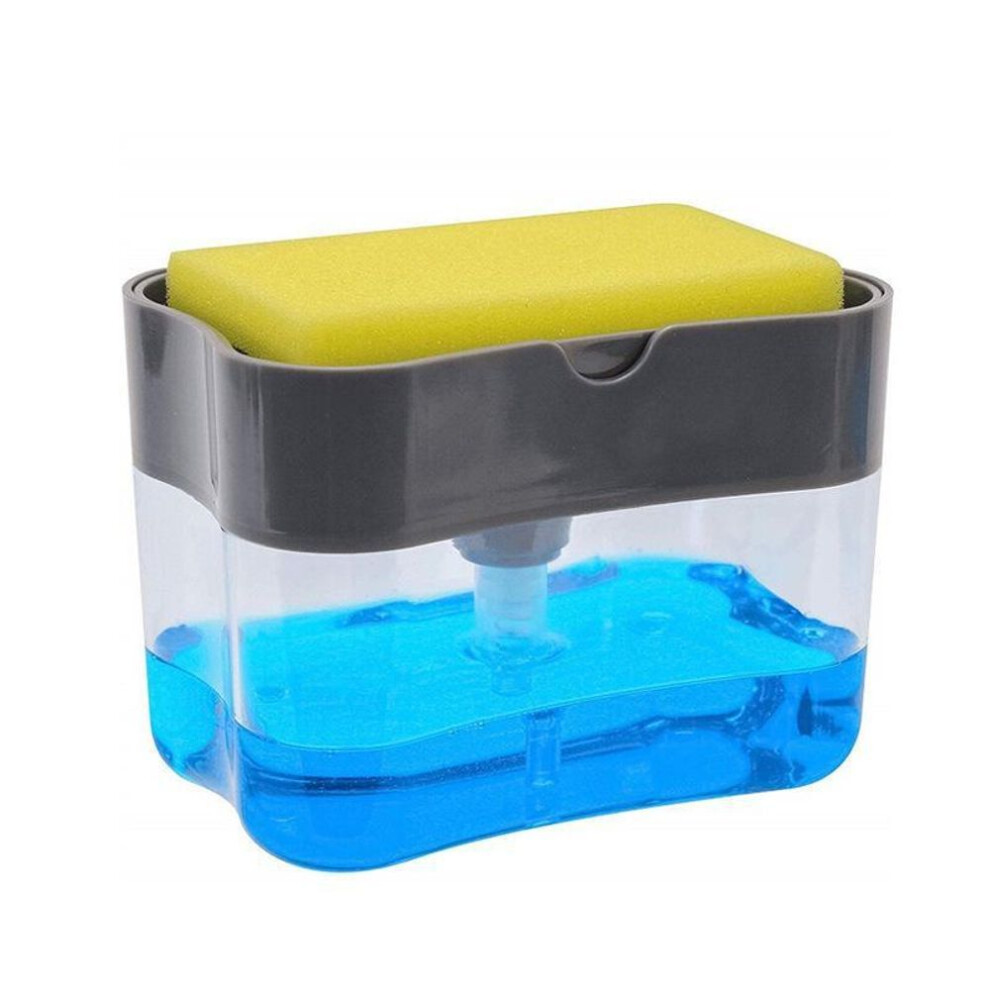 (black) Automatic Liquid Filling Press Kitchen Dishwashing Brush Soap Dispenser