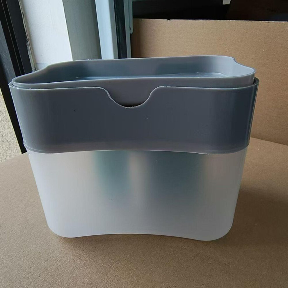 (grey) Automatic Liquid Filling Press Kitchen Dishwashing Brush Soap Dispenser