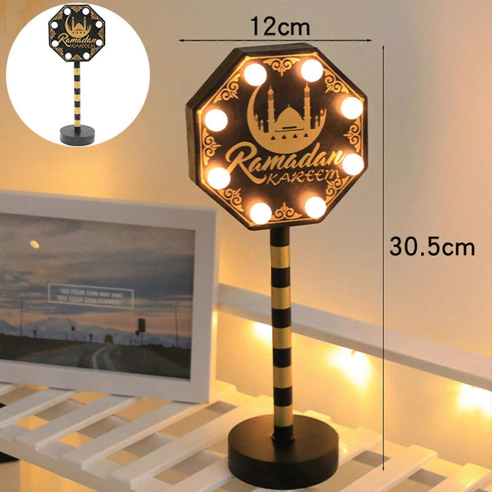 Eid al-Fitr Lampe lunaire Lampe de chevet en bois Lampe de lune LED Lampe de lune suspendue Lampe de lune commémorative Veilleuse