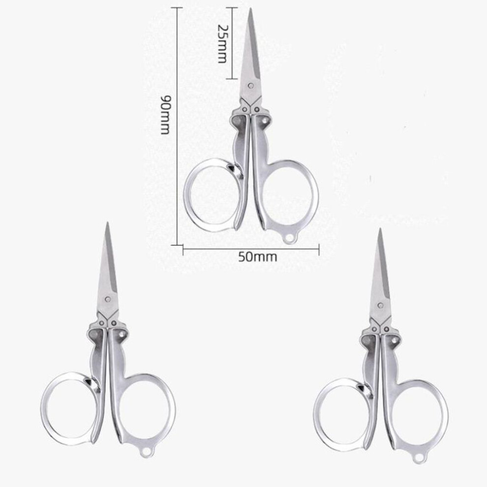 (as the picture, 3pcs-S) 1/3pcs Stainless Steel Folding Small Scissors Travel Scissor Sewing Scissors Portable Scissors Paper Scissors Household Supplies