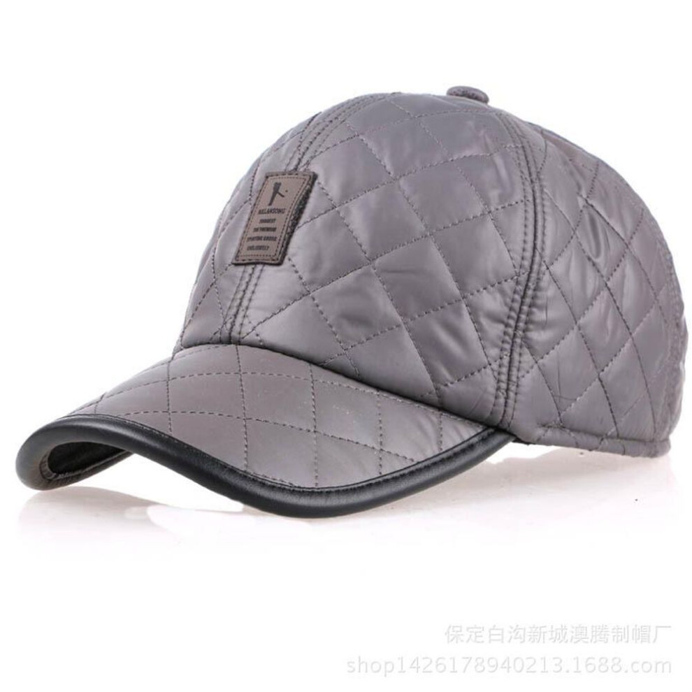 (grey) Winter Warm Hat Men&apos;s Baseball Cap Earflap Earmuffs Blank Sport Outdoor Adjustable Hat