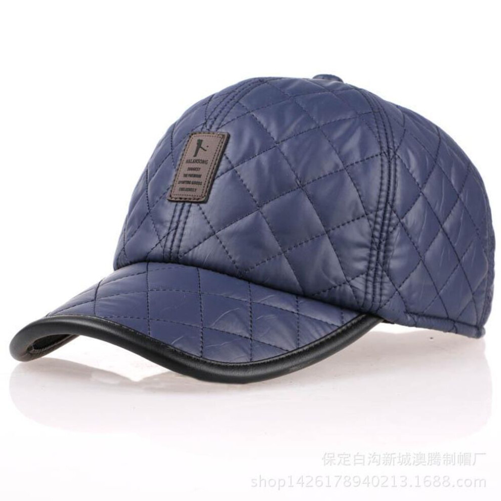 (blue) Winter Warm Hat Men&apos;s Baseball Cap Earflap Earmuffs Blank Sport Outdoor Adjustable Hat