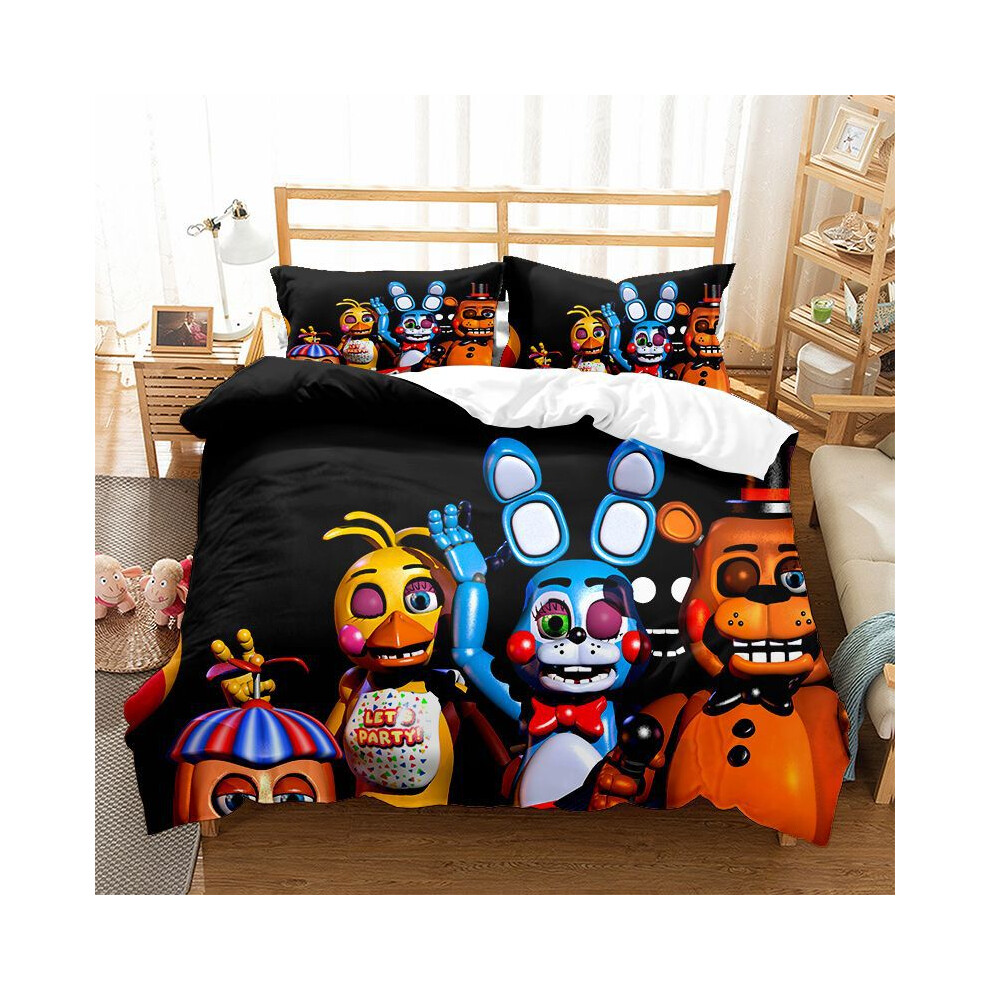 (Pattern S5, Single 135*200cm/2Pcs) Gift For Five Nights Freddy Bedding Single Double Duvet Cover Set