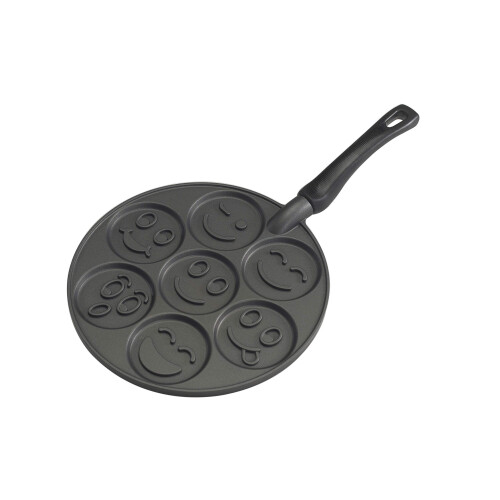 Nordic Ware Smiley Face Pancake Pan Silver, 10 12 inch diameter