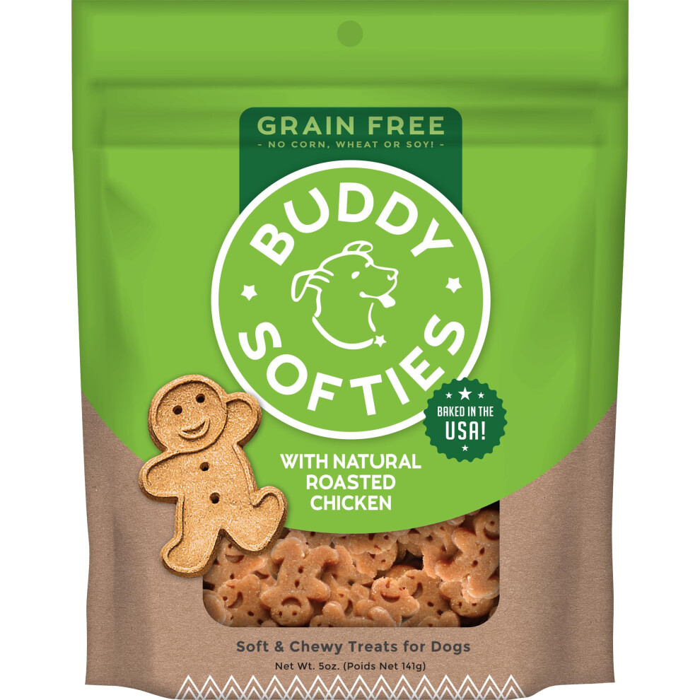 Buddy Biscuit Softies 5 oz Pouch  Soft & Chewy  Natural Roasted Chicken Flavor Dog Treats  Oven Baked in the USA