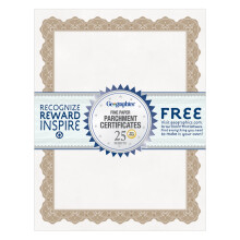 Geographics 30 % tervunnet blankt pergamentcertifikat 8 1/2"""" x 11"""" Optima Gold Pack om 25