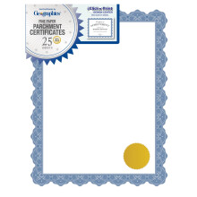 Geographics Optima Blue Blank Award Paper z Gold Foil Foods 8,5 x 11 Uszczelnienie 1,75 """" (paczka 25)