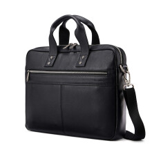 Samsonite Servietă de afaceri subțire din piele clasică - Negru, Piele de top-grain, Tradiție modernă, Durabilă, dimensiune unică