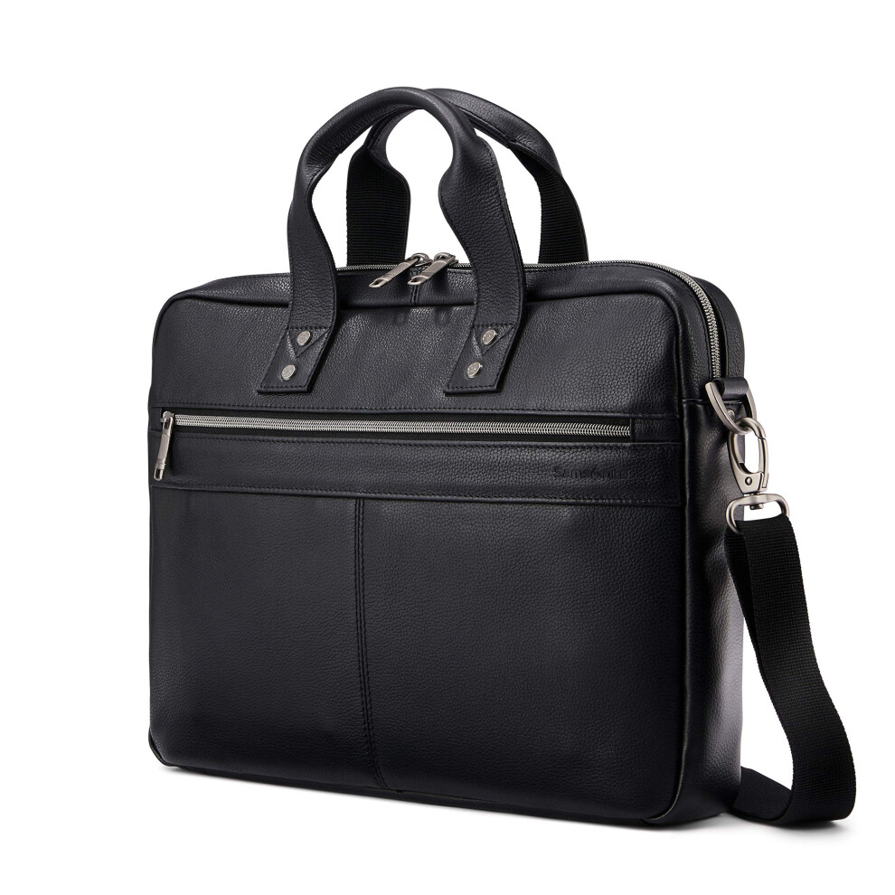 Samsonite Classic Leather Slim Brief  Black  One Size