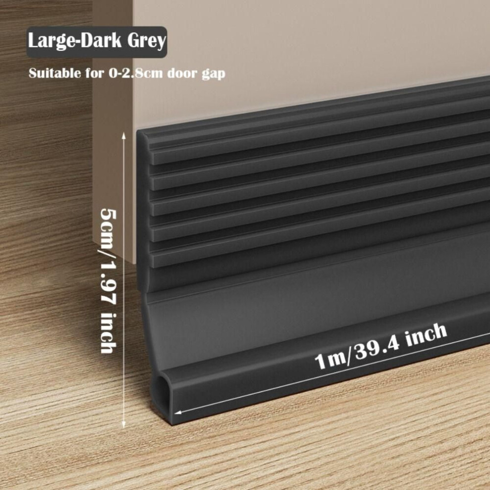 (Large-Dark Grey) Soundproof Draught Excluder Self-adhesive Door Draft Stopper Weather Stripping  Bedroom