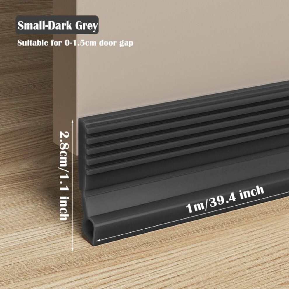 (Small-Dark Grey) Soundproof Draught Excluder Self-adhesive Door Draft Stopper Weather Stripping  Bedroom