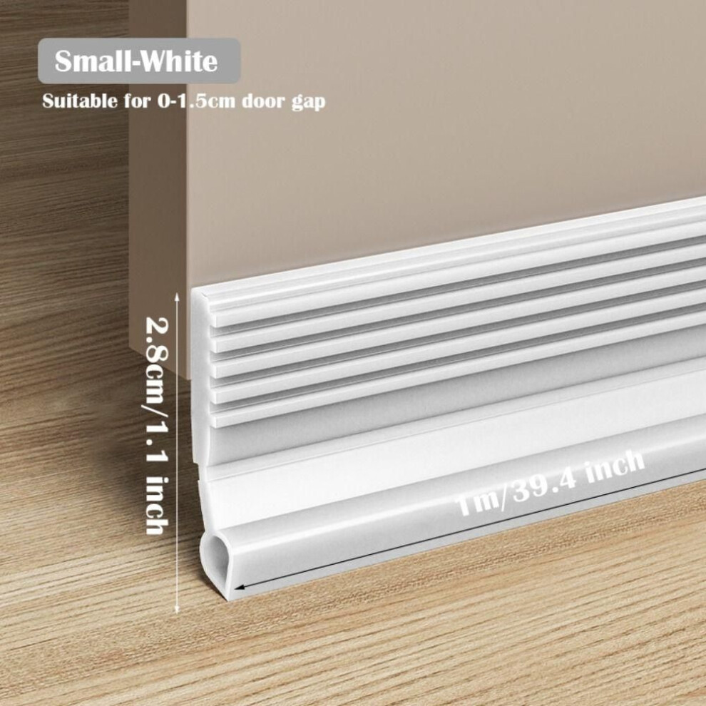 (Small-White) Soundproof Draught Excluder Self-adhesive Door Draft Stopper Weather Stripping  Bedroom
