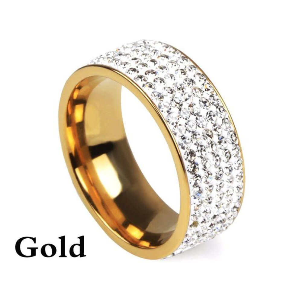 (gold, 8) 1pc Gift Jewelry Steel Ring Bling Titanium Accessories Lover Engagement Couple