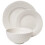 Tabletops Gallery Embossed White Porcelain Round Dinnerware - Bloom 12 Piece Dinnerware Set 1