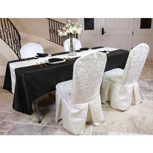 LinenTablecloth 60 x 102-Inch Rectangular Polyester Tablecloth Black 1