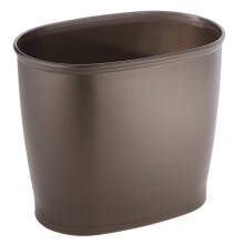 iDesign Cestino ovale in plastica per bagno, camera da letto, ufficio Collezione Kent, 12 x 8 x 10, bronzo