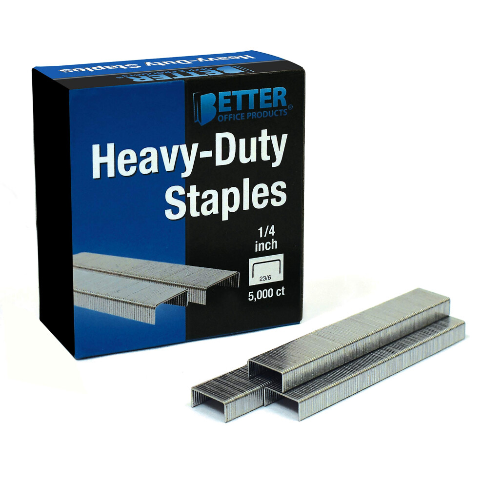 5 000 Count Heavy Duty Staples  23/6  1/4-inch Staples  Chisel Point T-image-OPC-PFMZ8SF-NEW