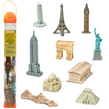 Safari Ltd. Around The World TOOB - 10 statuette: Torre di Pisa, Torre Eiffel, Taj Mahal, Statua della Libert   , Piramidi di Giza e altro - Person