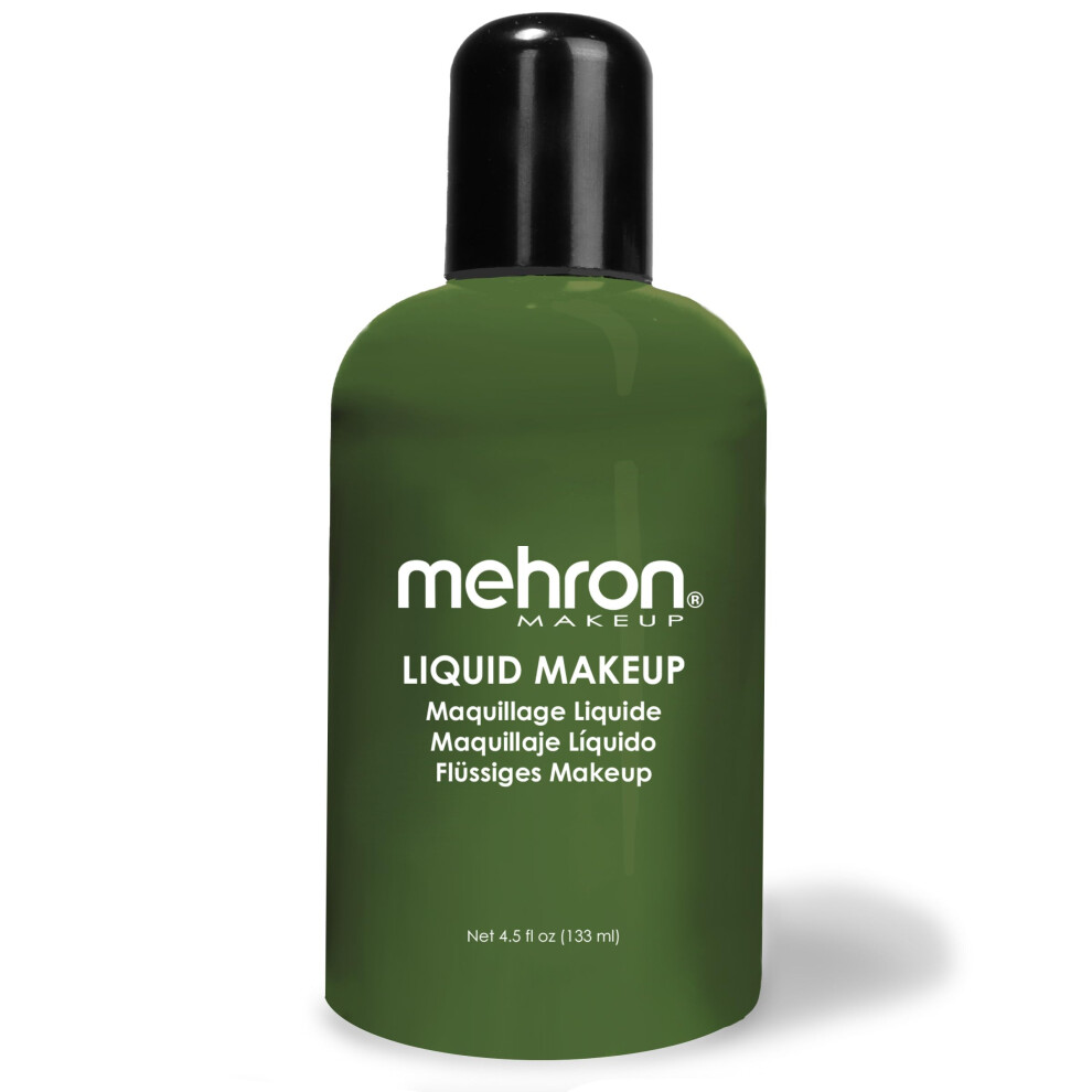 Mehron Makeup Liquid Makeup  Face Paint and Body Paint 45 oz (133 ml) (gREEN)