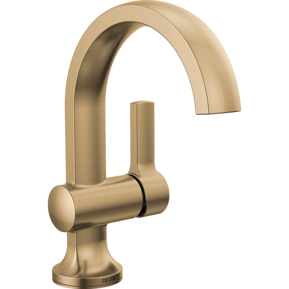 Delta Faucet Albion Einloch-Badezimmerarmatur Gold Einhebel-Badezimmerarmatur Waschbeckenarmatur Metall Push Popup Dra-image