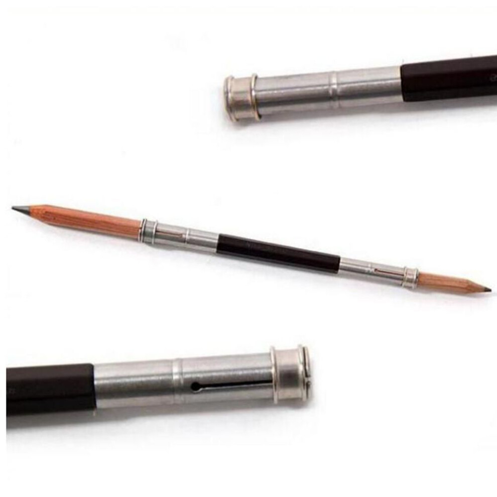 Adjustable Pencil Extender Holder School Office Sketch Art Writing Tools Delicate Dual 2 Head