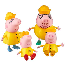 Peppa Pig Avventure di Peppa Set di 4 Figure della Famiglia in Impermeabile, 3 anni e oltre