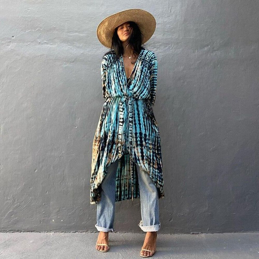 (maple, OneSize) 2022 Summer Dress Beach Cover Ups For Swimwear Women Blouse Black Tie Dye Swimsuit Cape Casual Loose Beachwear Outfits 21668