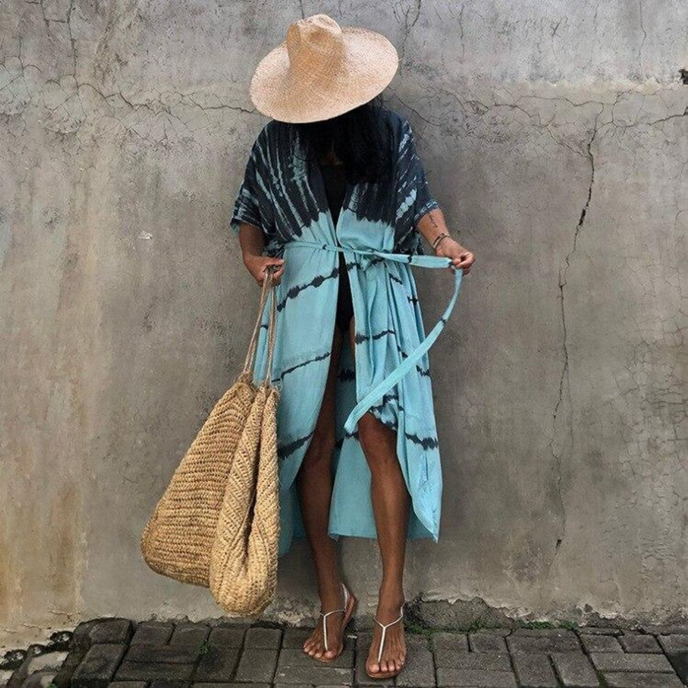 (lollipop, OneSize) 2022 Summer Dress Beach Cover Ups For Swimwear Women Blouse Black Tie Dye Swimsuit Cape Casual Loose Beachwear Outfits 21668