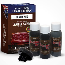 Kit de reparo de couro preto Leater Max para sofs - Kit de reparo de vinil e estofados para assentos de carro, sofs e mveis - Frmula de preen