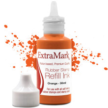 ExtraMark Premium Stämpel Refill Ink för Självtryckande Stämplar och Stämpelpads, 30 ml, Orange